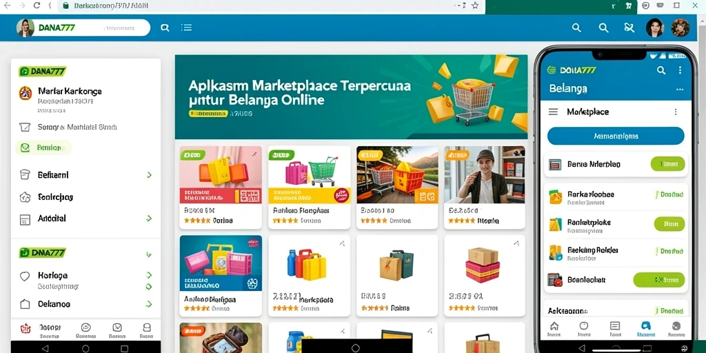 Antarmuka DANA777 yang modern dan fungsional untuk belanja online.