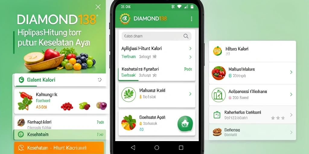 Screenshot utama DIAMOND138 menampilkan fitur Hitung Kalori yang sederhana dan efektif.