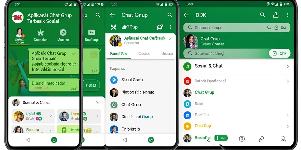 Tampilan antarmuka aplikasi DKK yang menarik untuk chat grup.