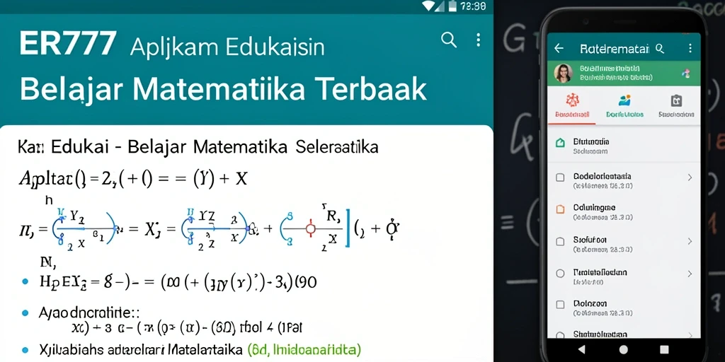 Antarmuka aplikasi ER777 yang menarik dan interaktif untuk belajar matematika.