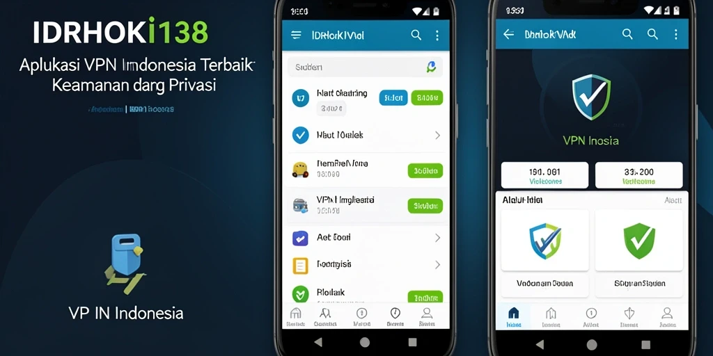 Tampilan antarmuka aplikasi IDRHOKI138 dengan fitur VPN yang user-friendly.