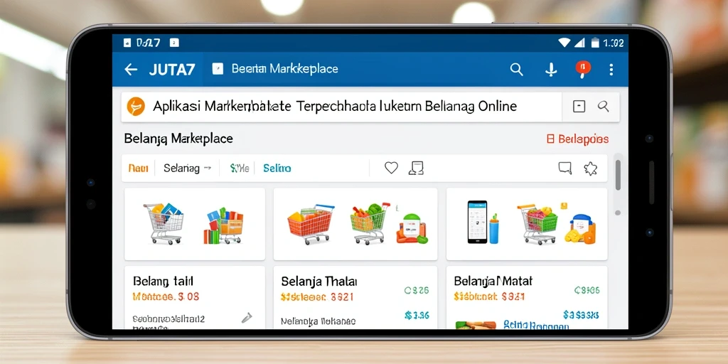 Tampilan antarmuka JUTA7 yang user-friendly untuk belanja online.