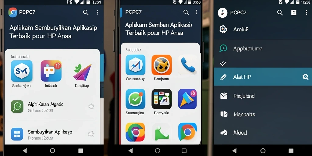 Antarmuka PCPC7 yang mudah digunakan untuk menyembunyikan aplikasi.