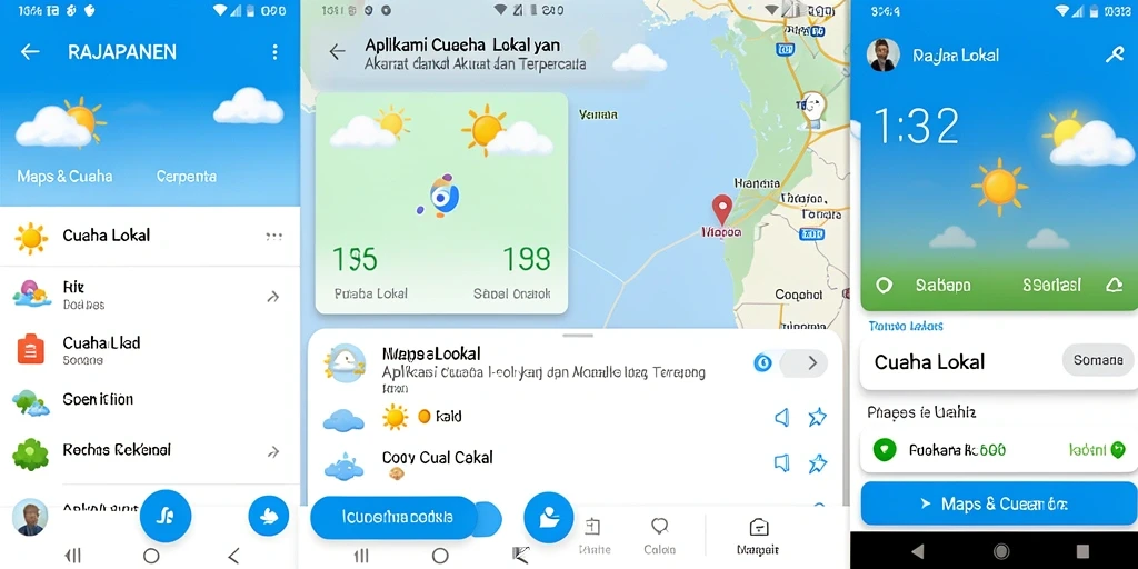 Tampilan antarmuka aplikasi RAJAPANEN yang menampilkan informasi cuaca lokal.
