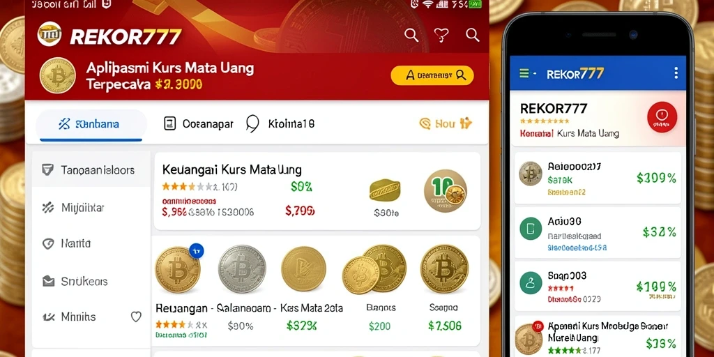 Tampilan antarmuka aplikasi Kurs Mata Uang REKOR777 yang modern.