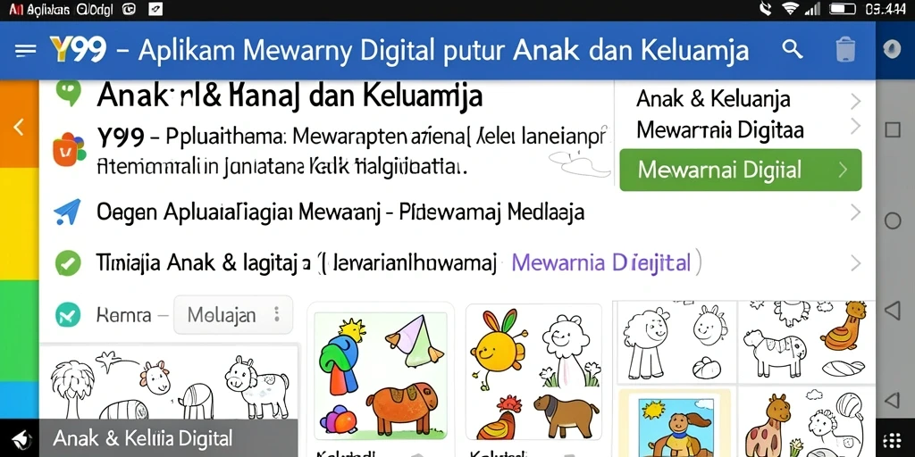 Screenshot Y89 menampilkan antarmuka mewarnai yang interaktif dan menarik.