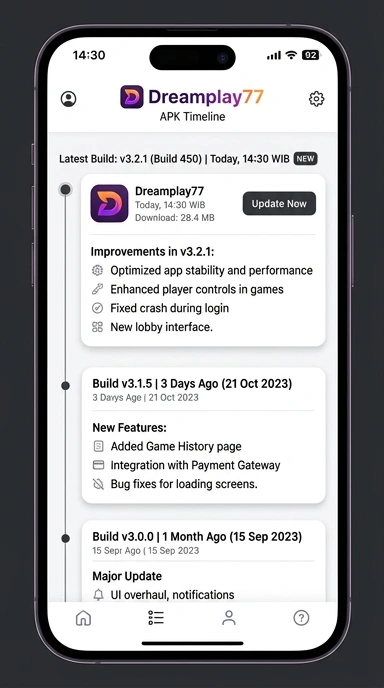 Riwayat Versi APK dreamplay77 untuk Android